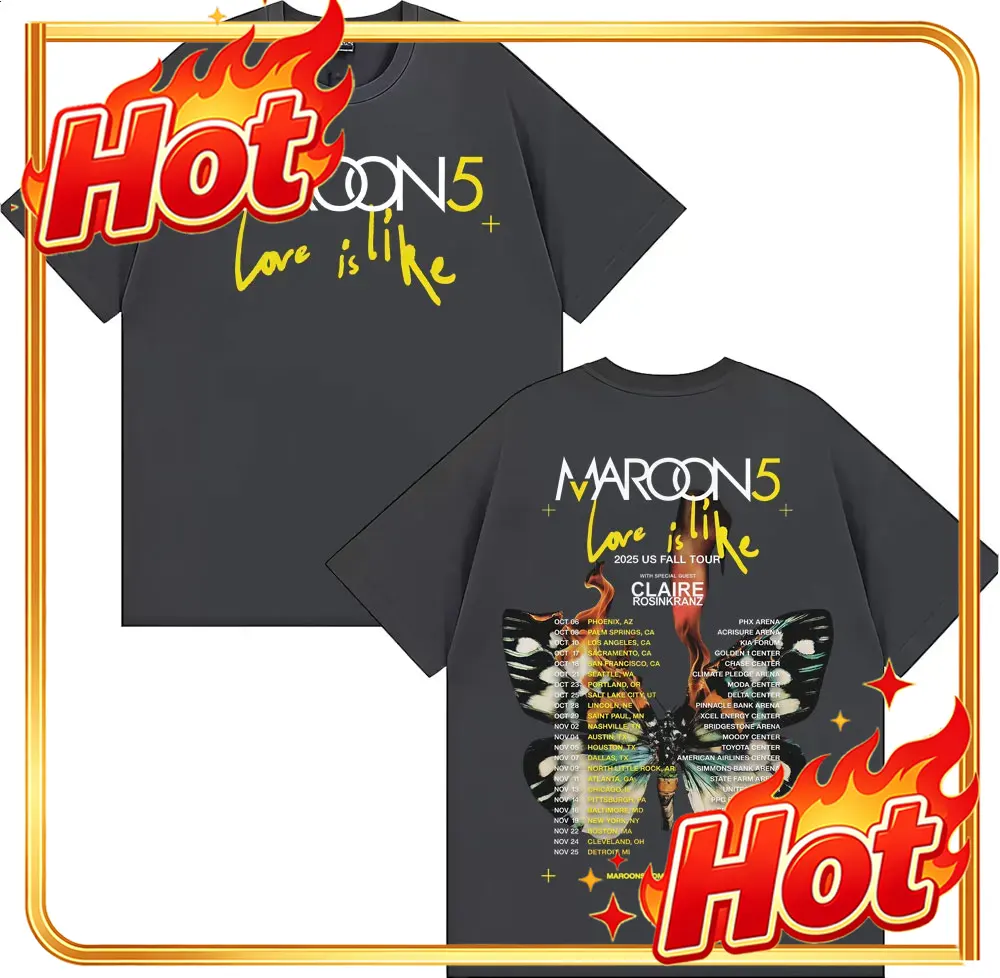 Band Maroon 5 Love Is Like US  - Street Fashion Men 2025 ulasan dan harga