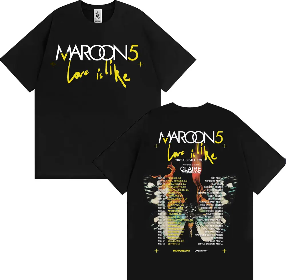 Band Maroon 5 Love Is Like US  - Street Fashion Men 2025 ulasan dan harga