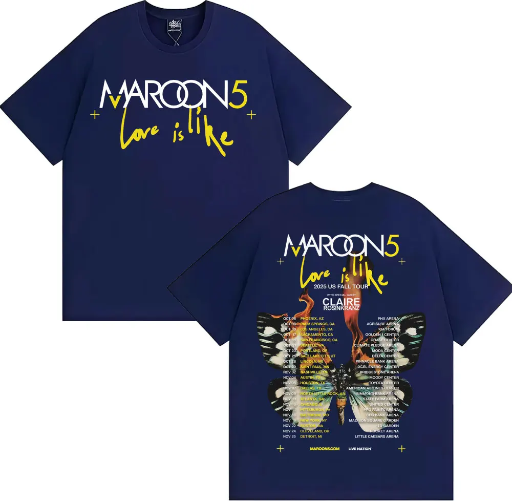 Band Maroon 5 Love Is Like US  - Street Fashion Men 2025 ulasan dan harga
